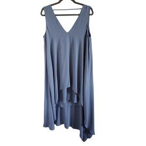 BCBG Maxazria Woman Size M Light Blue Layered Asymmetrical Hem Party Slip Dress